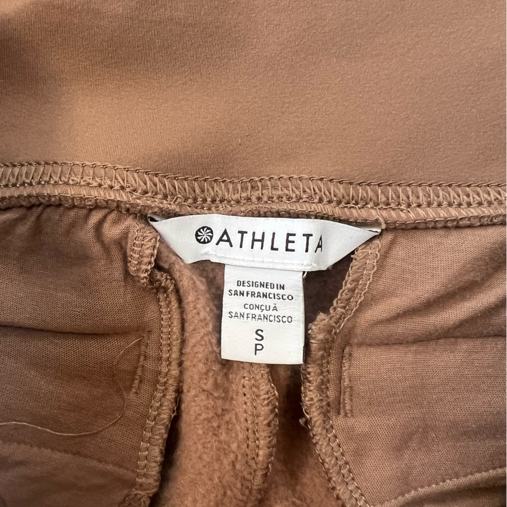 Athleta Retroplush Velvet Straight Leg Lounge Pants In Rustic Beige Brown, S - Picture 8 of 11